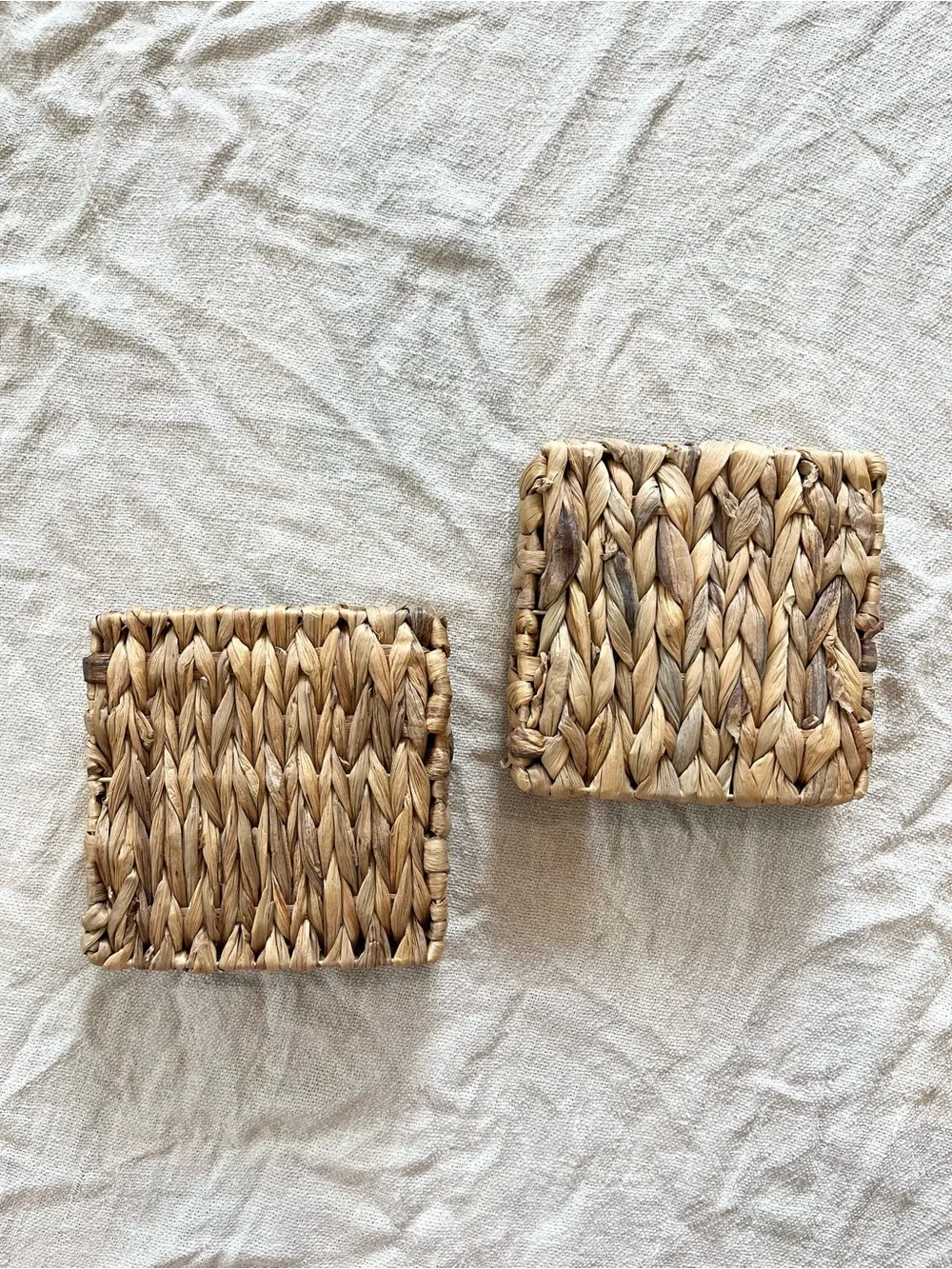 2 Square Woven Baskets